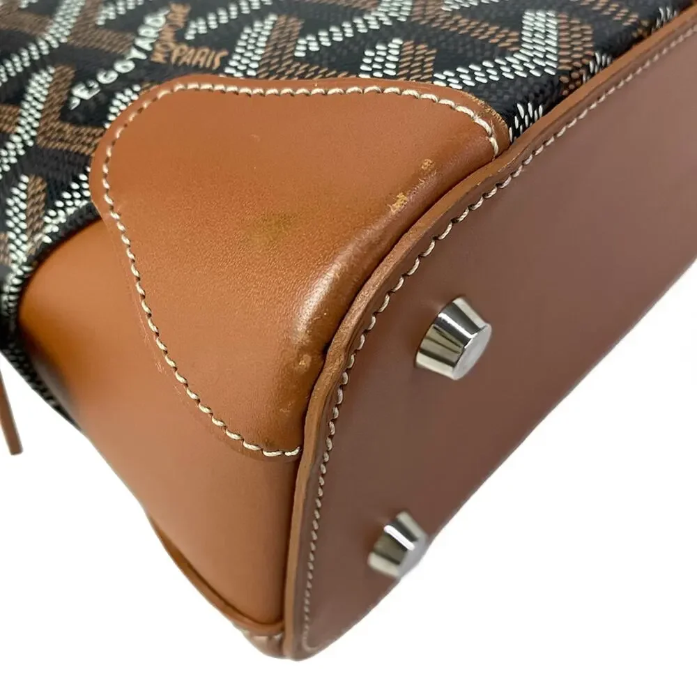Goyard Vendome mini Handbag Black Brown White Coated Canvas Leather